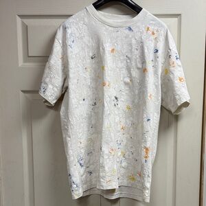 John Elliott Paint Splatter White T-Shirt size 3/ Large